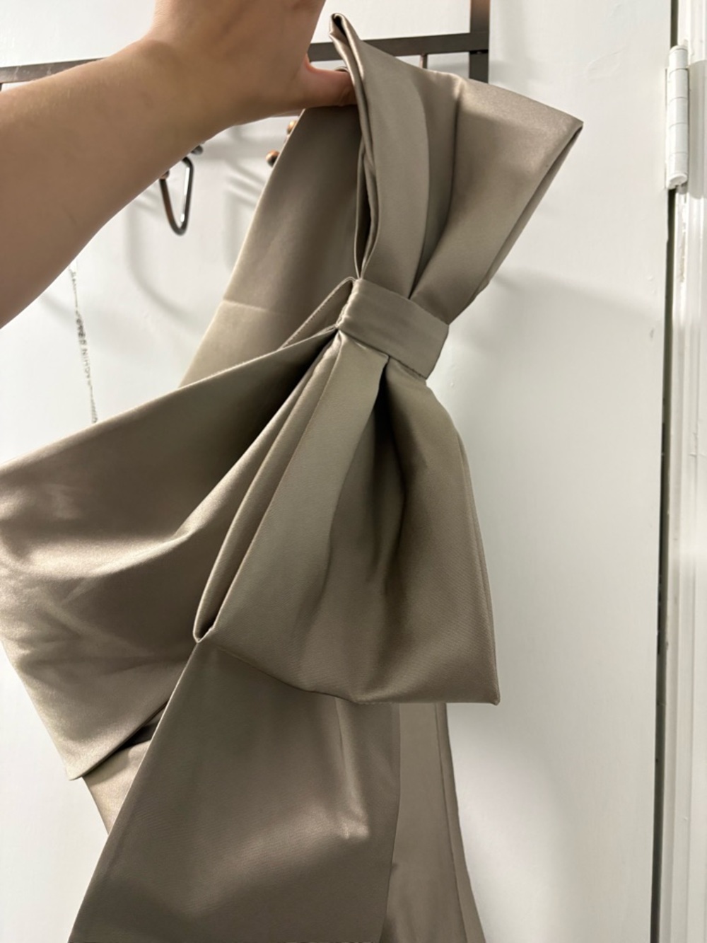 Sachin + Babi One-Shoulder Maxi Dress in Taupe with Bow Detail - Picture 6 of 15